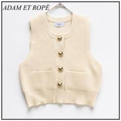 美品】アダムエロペ♡BIGボタンニットジレ ベスト 金ボタン