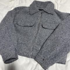 ZARA クロップドジャケット グレー Lサイズ - メルカリ