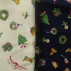 【値下げ】☆クリスマス柄生地　2枚セット　ハンドメイドのサムネイル