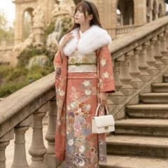 橘 正絹 花尽くし 絞り ピンク グレー 正絹 振袖フルセット - メルカリ