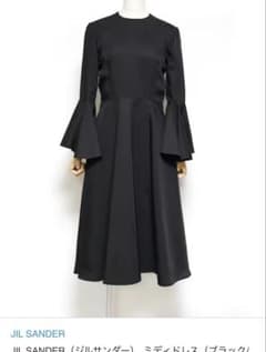 JIL SANDER（ジルサンダー） ミディ ドレス 38 ワンピース ブラック 