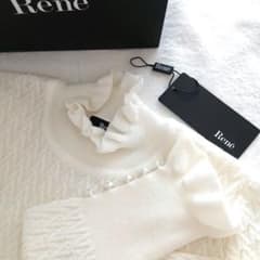 2025年秋冬完全新品未使用Rene ♡パール　ニット　フリル　オフ白　完売品 2025年秋冬完全新品未使用Rene ♡パール ニット フリル オフ白 完売品