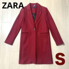 美品】ZARA ロング チェスターコート ワインレッド - メルカリ