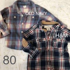 OLD NAVY H&M 秋冬チェックシャツ 80サイズのサムネイル
