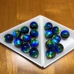 ホタルガラス　ケラマブルー　サイズ直径 約10mm（±1mm）18個のサムネイル