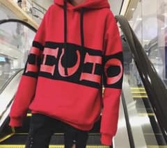 バイカラー カジュアル パーカー 韓国ファッション ビッグロゴ レディースのサムネイル