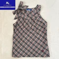 美品　BURBERRY BLUE LABEL キャミソール　ノバチェック　カーキ ✨美品✨バーバリーブルーレーベル ノバチェック リボン キャミソール