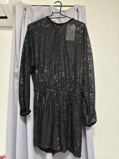 ZARA スパンコール ワンピース ブラック Sのサムネイル