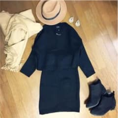 ニット セットアップ 黒のサムネイル