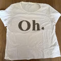 ホワイト Tシャツ 'Oh.' メッセージプリントのサムネイル