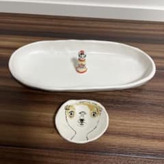【新品未使用】室井夏実 室井雑貨店 花瓶 犬 こけし 室井夏実 こけし付きプレート お皿 - メルカリ