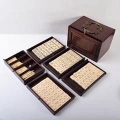 中国　竹嵌　骨牌　背竹牌　麻雀牌　唐木箱付　M　8054 中国 竹嵌 骨牌 背竹牌 麻雀牌 唐木箱付 M 8054 - メルカリ