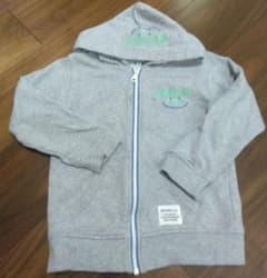 BEAMS mini キッズ ジップアップパーカー グレー　120cmのサムネイル