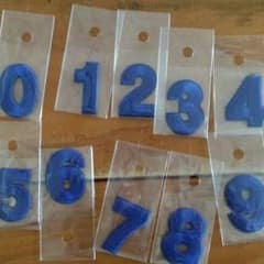 『青』ワッペン　数字　アップリケ　パーツ