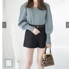 ベルト付きツイードショートパンツ(黒)のサムネイル