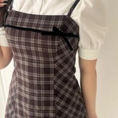 アンミール シャツセットチェックキャミOP ブラウン - メルカリ