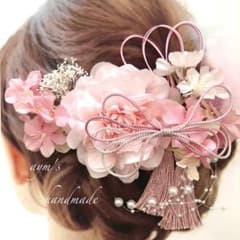 桜ピンク〜和装髪飾り〜結婚式　成人式　卒業式　振袖　袴　ヘアアクセサリーのサムネイル