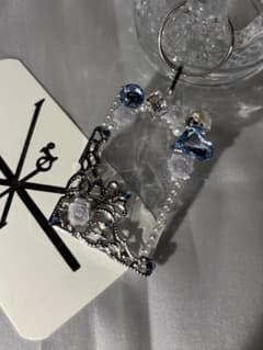 ブルー ホワイト アクキー アクリルキーホルダーデコ キーホルダー ハンドメイドのサムネイル