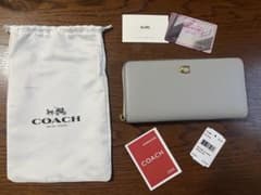 COACH 長財布 アコーディオン ジップ ウォレット グレー CC489 - メルカリ
