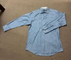 美品☆BLACK LABEL CRESTBRIDGE 長袖シャツ 水色綿100%のサムネイル