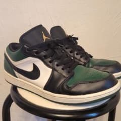 Nike Air Jordan 1 Low つま黒グリーン29cm - メルカリ