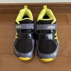 【18cm】アシックス トップスピード 黒/イエロー キッズシューズのサムネイル