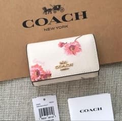 新品 COACH コーチ 定価28,600円 レザー 花柄 5連キーケース - メルカリ