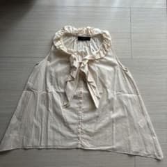 SACRA ノースリーブ ブラウス フリル アイボリー日本製 38のサムネイル