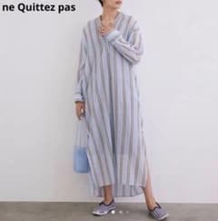 ne Quittez pasヌキテパコットンボイル ストライプ クルタドレス F