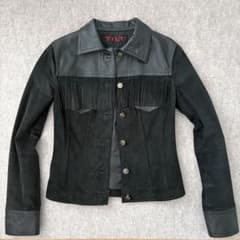フリンジ レザージャケット ブラック Mサイズのサムネイル