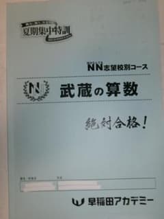 早稲田アカデミー＊6年＊夏期講習＊NN志望校対策 夏期集中特訓 武蔵