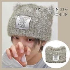AWESOME NEEDS TXT ヨンジュン着用 猫耳 ニット ビーニー - メルカリ