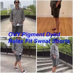 OVY Pigment スウェットショーツ　Mサイズ　ブラック　ステッカー付き OVY Pigment スウェットショーツ Mサイズ ブラック ステッカー付き