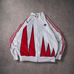 KK 80s トラックジャケットイングランド製白 赤トレフォイ KK 様専用80s adidasトラックジャケットイングランド製白 赤トレフォイ