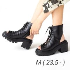 ◆신품・ 미사용 ◆후저 레이스 업 부츠 샌들◆ M 23.5cm-◆