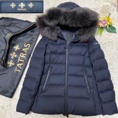 【極美品】タトラス スペランツァ ダウンジャケット ネイビー ラクーンファー 紺 極美品 タトラス スペランツァ ネイビー M ダウンジャケット ウール