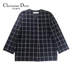 クリスチャン ディオール 格子 チェック シルクジャケット