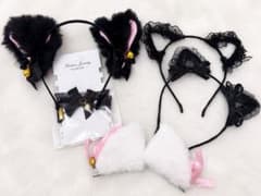 猫耳 カチューシャ 5点セット コスプレ ハロウィンのサムネイル