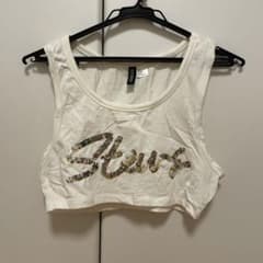 H&M タンクトップ　白　スパンコールのサムネイル