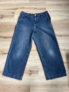 無印良品ストレッチデニム ワイドパンツ クロップド丈のサムネイル