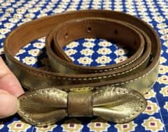 リボンモチーフ ゴールドレザーベルトのサムネイル