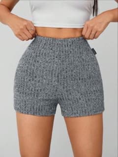 SHEIN リブニット ショートパンツ グレーのサムネイル