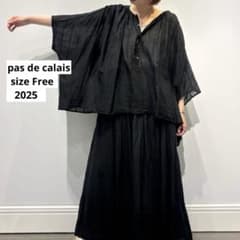 美品⁂パドカレ⁂ハーフボタンドルマンプルオーバー チェックシアー 