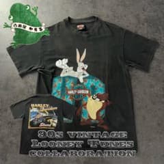 【US古着・即日発送】90s ハーレー　バックスバニー　タズマニアン　両面　黒