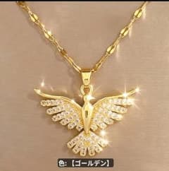 s*7様 バードモチーフ ネックレス ゴールドカラー ラインストーンのサムネイル