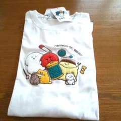 お文具といっしょ 半袖Tシャツ L ホワイト 刺繍
