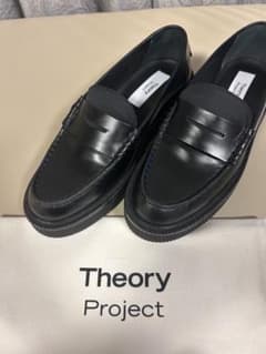 Theory Project黒ブラックレザー ローファー37 23.5-24.0のサムネイル