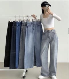 nugu セミワイドデイリーデニムパンツ　ライトブルーbokplaceのサムネイル