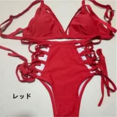 【セール中】水着 ビキニ ハイウエスト レッドのサムネイル
