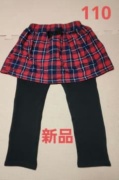 新品⭐110cm 裏起毛 チェック柄 スカッツ スカート パンツ 西松屋のサムネイル